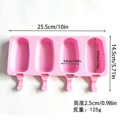 Cross-Border New Oval Ice Cream Mold with Lid, Easy to Release, Cheese Popsicle DIY Home Ice Cream Mold