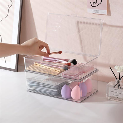 Makeup Cotton Swab Storage Box Makeup Remover Cotton Toothpick Line Acrylic Box Desktop Beauty Egg Cosmetics Storage Box