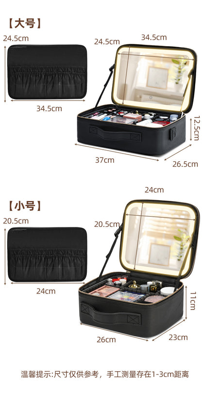 Makeup Case with Light and Mirror, Led Makeup Bag, Large Capacity Makeup Box, Storage Box, Storage Bag, Multifunctional
