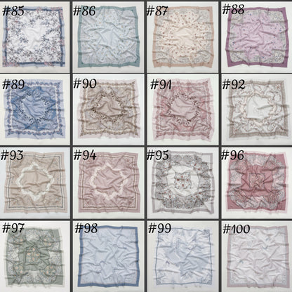 Cross-Border New Product Voile Print 110 Square Scarf Classic Lace Scarf Turban Malaysian Shawl