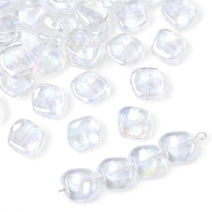 Glass color-plated oblique crystal beads antique diy handmade hairpin necklace material accessories cross-border a generation of hair