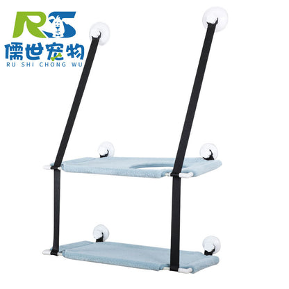Cross-Border Trade New Model Hanging Cat Climbing Frame Suction Cup Wall-Mounted Cat Bed Autumn and Winter Double-Layer Cat Bed Pet Supplies