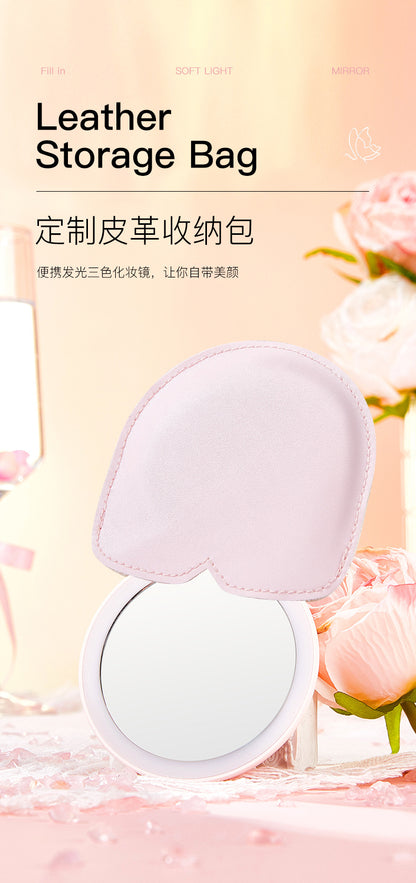 Led Makeup Mirror with Lamp Desktop Desktop Makeup Shell Mirror Holiday Gift for Girlfriend Dressing Mirror