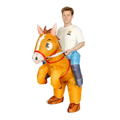 Cross-Border Trade Halloween Costume Party Props Riding Animal Cute Horse Inflatable Costume Theme Party