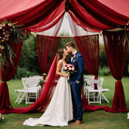 Wedding gauze curtain white gauze cross-border outdoor gauze curtain scene background decoration party wedding gauze wedding arch