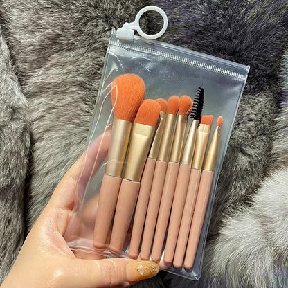 8 makeup brush suit portable short super soft travel blush brush eye shadow brush beauty tools for beginners