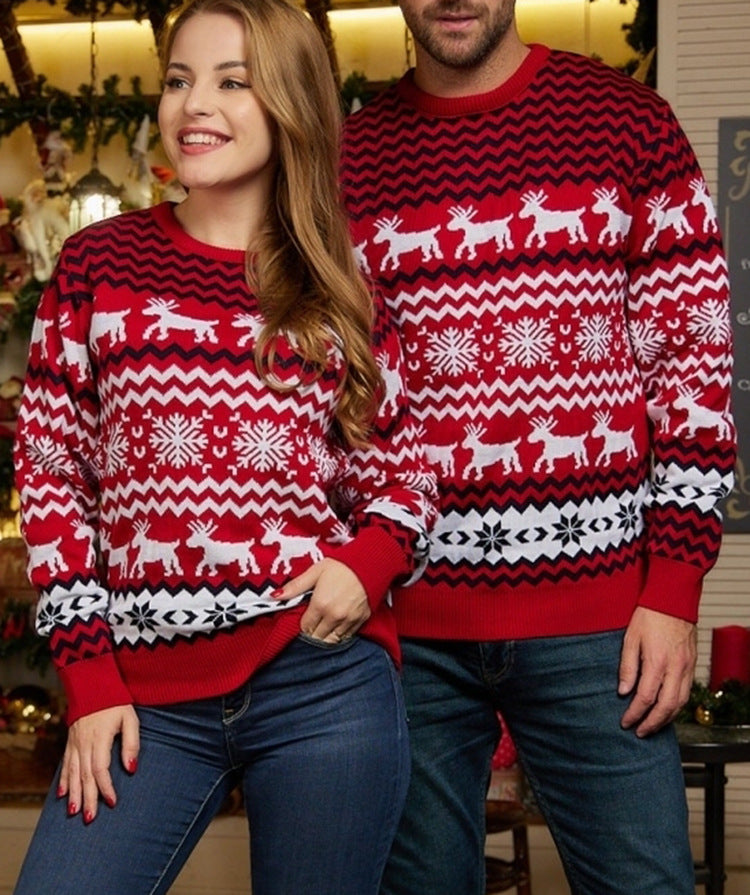 Amazon's Hottest Little Snowflake Christmas Sweater 2025 Autumn and Winter Casual Couple Wear Christmas Round Neck Sweater
