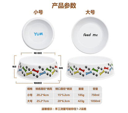 Melamine pet bowl wholesale ins style high-looking dog non-slip rice bowl medium and small dog Teddy golden retriever drop-resistant bowl
