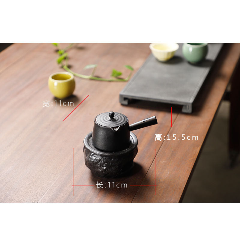 Yuerui New Rustic Pottery Constant Temperature Alcohol Tea Brewing Pot Set with Handle, Balcony Tea Brewing Stove Complete Set Wholesale Pottery