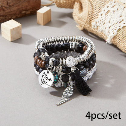 European and American Cross-Border Hot-Selling New Bohemian Bracelets Creative Tassel Multi-Layer Beaded Bracelets Fashion Jewelry