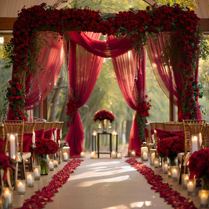 Wedding gauze curtain white gauze cross-border outdoor gauze curtain scene background decoration party wedding gauze wedding arch