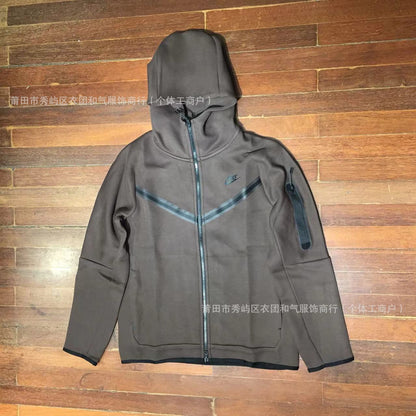2024 Spring and Autumn Casual Sports Cotton Air Layer Hooded Zipper Cardigan Men's Jacket 490 Coat