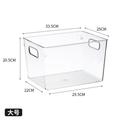 Desktop Storage Box Small Miscellaneous Stationery Sticky Notes Handbook Pencil Transparent Narrow Long Storage Storage Box