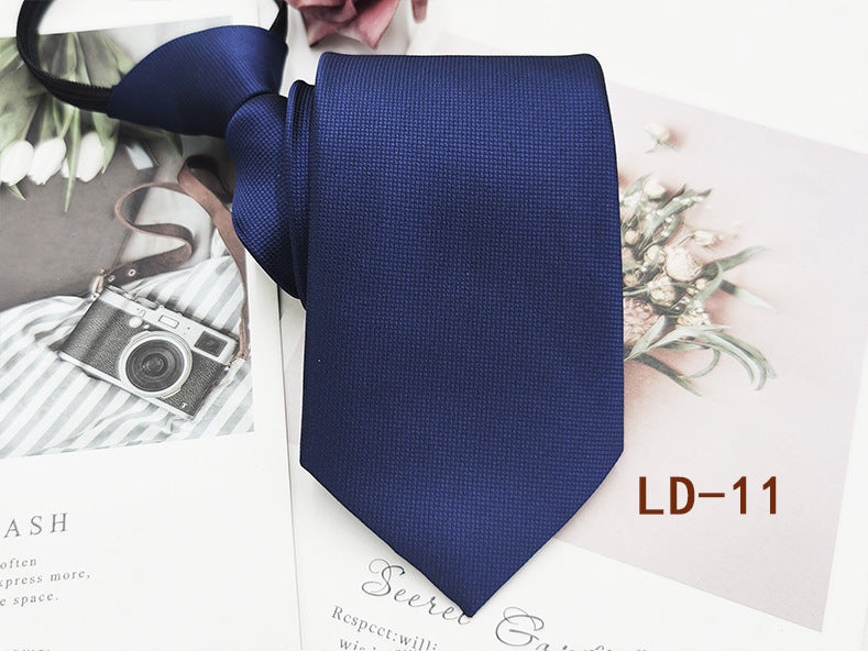 Factory In-Stock Zipper Tie Men's Formal Business 8cm Lazy Tie Red Black Striped Workplace Striped Tie