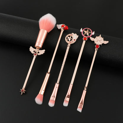 Magic Card Girl Sakura Stereoscopic Metal Makeup Brush Sparkling Eyeshadow Brush Variety Sakura Makeup Tool Set