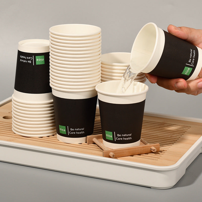 Disposable Paper Cups with Cute Cartoon Patterns for Commercial, Office, and Home Use, Food-Grade, 250ml, Thickened