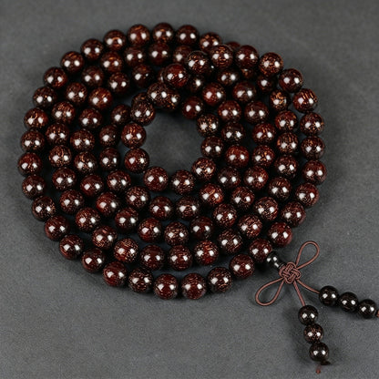 Zambian Blood Sandalwood Buddhist Bead Bracelet, Old Material, Small-Leaf Rosewood, High-Density Golden Star, Wholesale Prayer Bead Wooden Bracelet, Cultural and Artistic Crafts Manufacturer