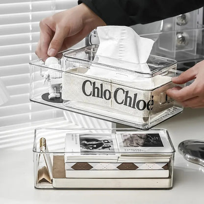 Desktop Storage Box Dormitory Cosmetics Transparent Basket Acrylic Drawer Mask Organizer Box Snack Sundry Storage Rack