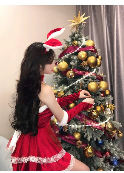 Christmas Theme Bunny Cos Uniform Night Performance Costume Sexy Pure Halloween Bunny cosplay