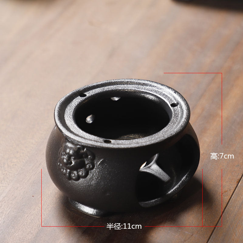Yuerui New Rustic Pottery Constant Temperature Alcohol Tea Brewing Pot Set with Handle, Balcony Tea Brewing Stove Complete Set Wholesale Pottery