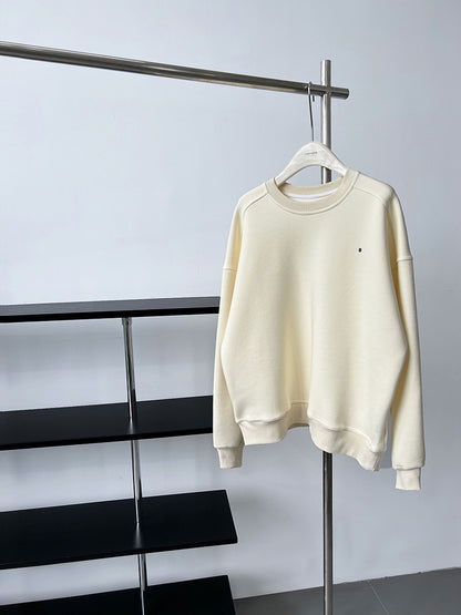 Luxi Simple Profile Loose BF Solid Color Lazy Pullover Sweatshirt Women's ins Letter Embroidered Long-sleeved Top 2267