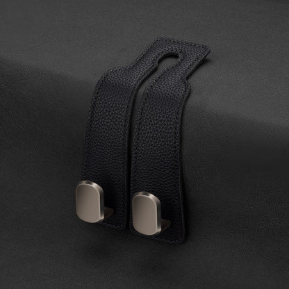 Car rear seat storage small hook turned leather zinc alloy ABS car double hook