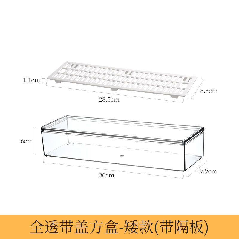 Desktop Storage Box with Lid Flip-Top Rectangular Transparent Acrylic Storage Box Kitchen Cosmetics Sundry Work Station