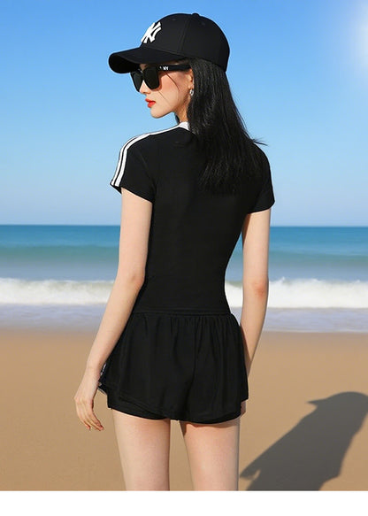 Women's Swimsuit Hot Spring 2025 New Split Slimming Look Belly-Covering Conservative Swimming Pool Special Sports Boxer Swimsuit