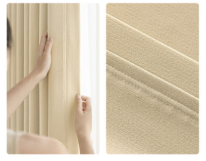 Keqiao Full Blackout Double-Sided Chenille Curtains Finished Product for Bedroom, High-End Modern Minimalist Cream Style Shaoxing Curtains