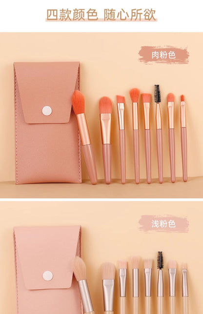 8 makeup brush suit portable short super soft travel blush brush eye shadow brush beauty tools for beginners