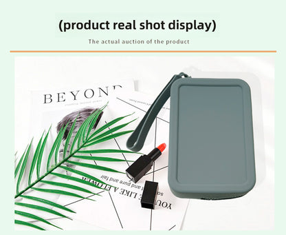 Silicone Rectangular Coin Purse Thickened Small Bag Coin Internet-famous Key Case Headset Storage Certificate Multi-purpose Bag