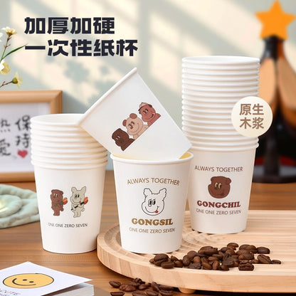 Disposable Thickened Household Food-Grade Paper Cups for Drinking Water, Making Tea, Entertaining Clients, Commercial Use, and Available for Wholesale