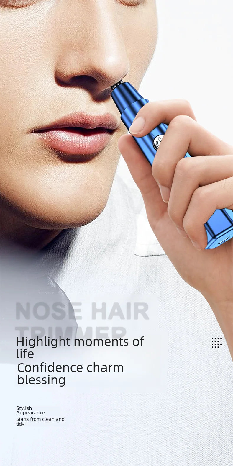 2021 New Model Men's Nose Hair Trimmer Mini Shaver for Trimming Nose Hair, Sideburns, and Ear Hair Dual-Head Trimmer