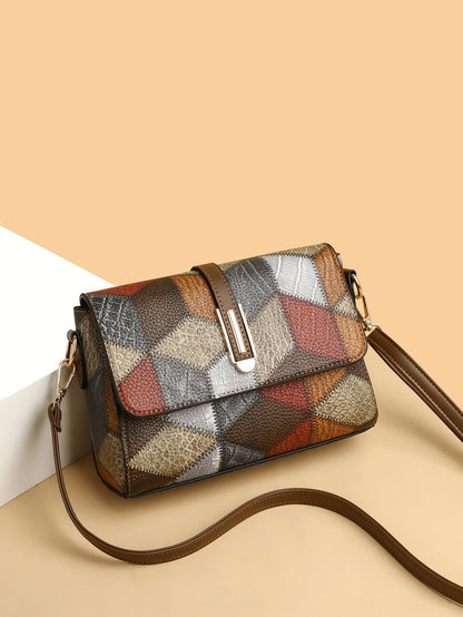 Small Square Bag for Women 2026 New Fashion Soft Leather Women's Shoulder Crossbody Bag Pure Color High-Quality Texture Middle-Aged Mom Bag