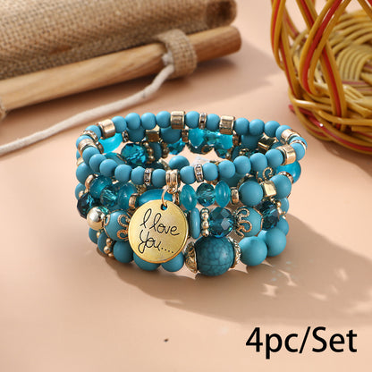 European and American Cross-Border Hot-Selling New Bohemian Bracelets Creative Tassel Multi-Layer Beaded Bracelets Fashion Jewelry