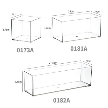 Desktop Storage Box Drawer Built-in Partition Transparent Acrylic Narrow Long Rectangular Cosmetic Workstation Kitchen