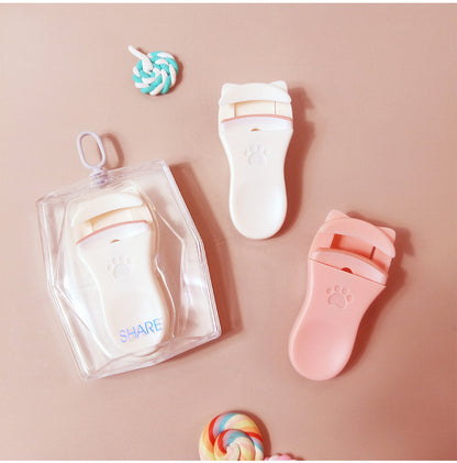 Snow Belle's New Cat Paw Eyelash Curler Wholesale Curling Tool Easy to Use with Silicone Strip Beauty Wide-Angle Eyelashes