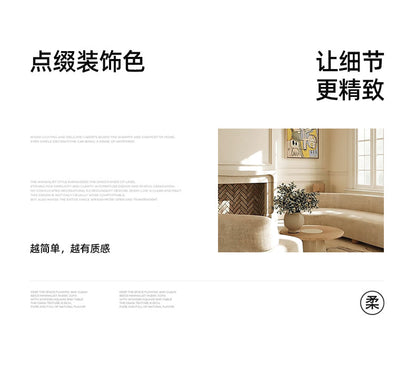 Keqiao Full Blackout Double-Sided Chenille Curtains Finished Product for Bedroom, High-End Modern Minimalist Cream Style Shaoxing Curtains