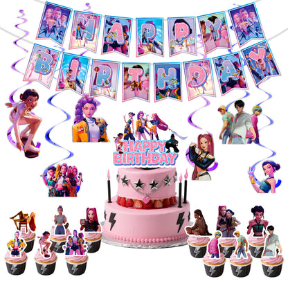 Amazon's New Pop Hunter Witch Group Theme Birthday Party Supplies Set Paper Plate Tissue Tablecloth Decoration