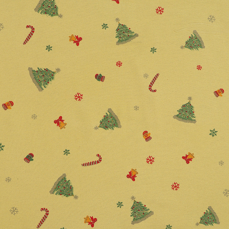 In-Stock Pure Cotton Water-Based Printing Fabric Plain Christmas Tree Floral Fabric Autumn and Winter Casual Pants Cotton Clothing Lining Fabric