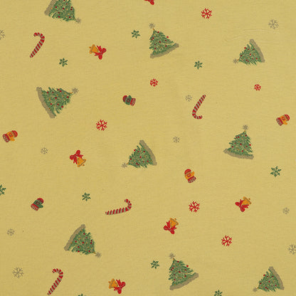 In-Stock Pure Cotton Water-Based Printing Fabric Plain Christmas Tree Floral Fabric Autumn and Winter Casual Pants Cotton Clothing Lining Fabric