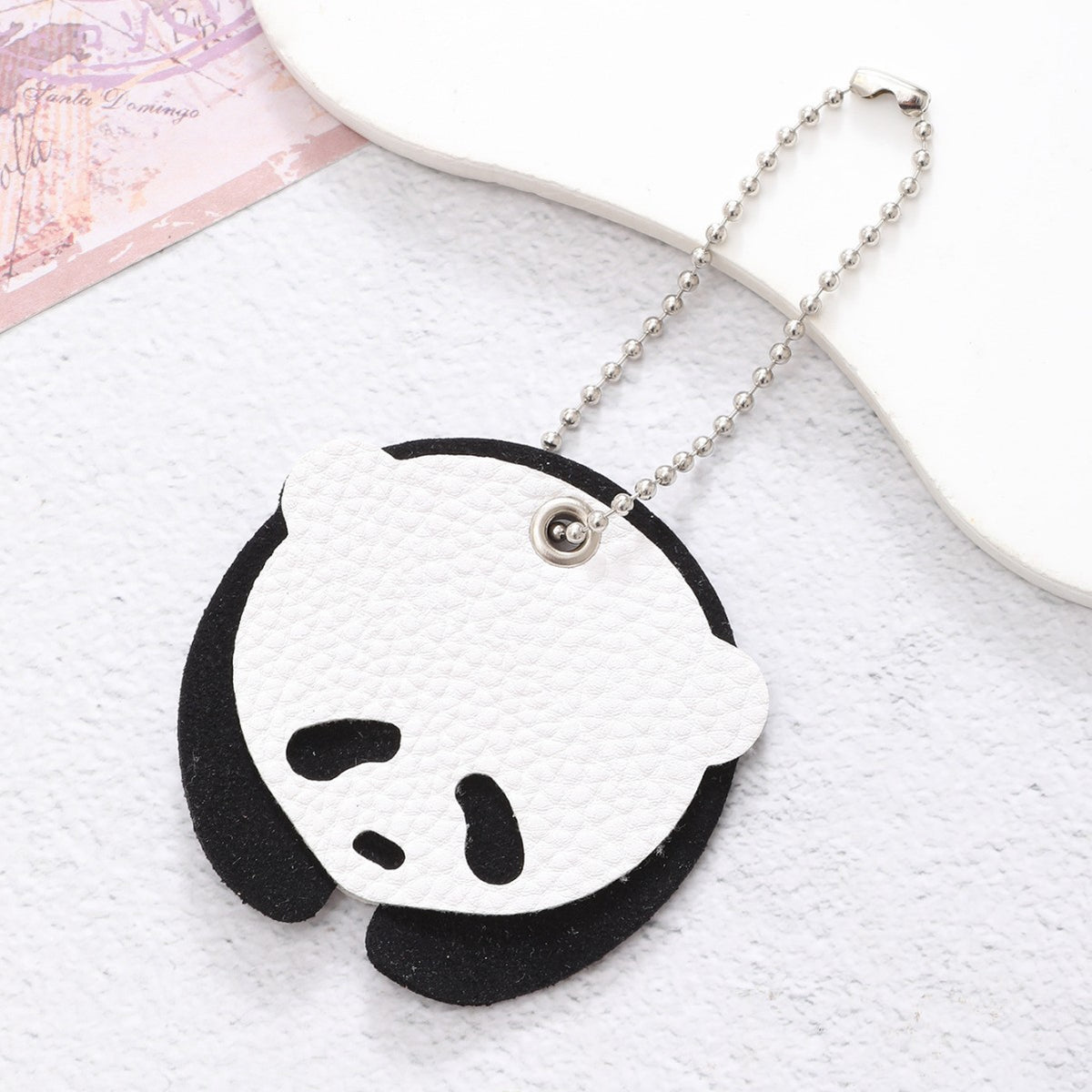 Ins Wind Cloud Lightning Summer Panda Giraffe Fruit Pu Printed Leather Pendant Keychain Bag Hanging
