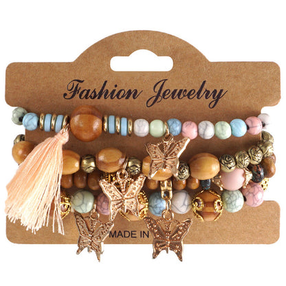 European and American Cross-Border Hot-Selling New Bohemian Bracelets Creative Tassel Multi-Layer Beaded Bracelets Fashion Jewelry