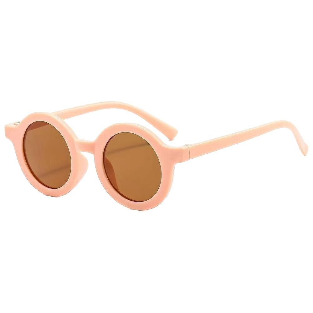 2023Ins Kidsren's Sunglasses Retro Boys and Girls Kidsren's Sunglasses Ready-Made Baby Round Frame Sunglasses