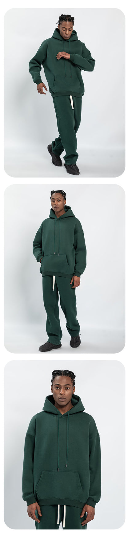 Cai Xiang Island Men's Clothing | Autumn and Winter Cross-Border American-Style Fleece Hoodie Men's Street Fashion Hooded Sweatshirt with Drawstring
