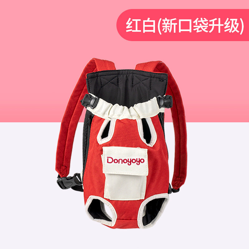 DONOYOYO Pet Carrier Portable Backpack for Dogs and Cats, Hemp-Cotton Chest Four-Legged Carrier Wholesale