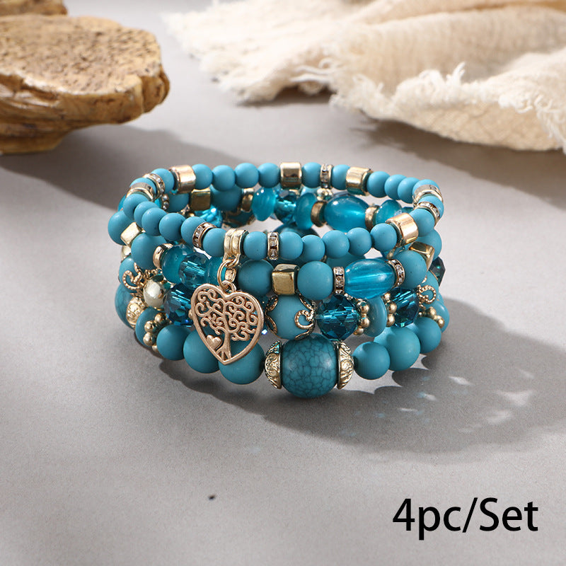 European and American Cross-Border Hot-Selling New Bohemian Bracelets Creative Tassel Multi-Layer Beaded Bracelets Fashion Jewelry