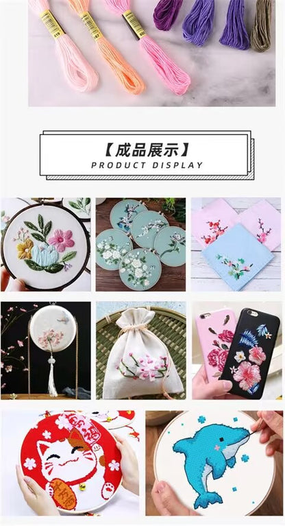 200 color 100 color 50 color cross embroidery thread embroidery thread 6 strands 8 meter branch diy embroidery tool material suit batch