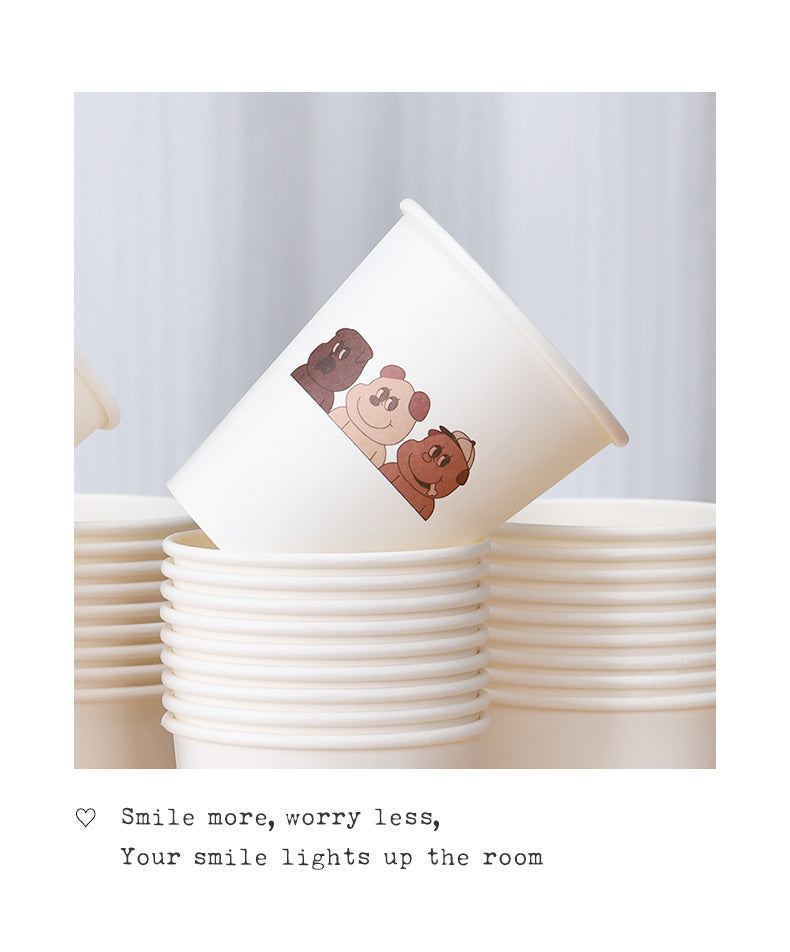 Disposable Thickened Household Food-Grade Paper Cups for Drinking Water, Making Tea, Entertaining Clients, Commercial Use, and Available for Wholesale