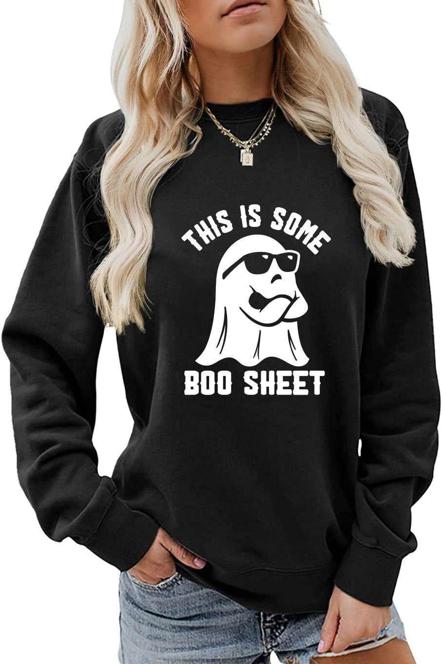 Women's Letter Printed Sweatshirt Cross-Border European and American Fashion Letter Women's Clothing 3D Printed Round Neck Sweatshirt
